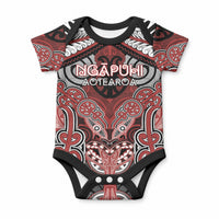 Aotearoa Iwi Ngapuhi Personalised Baby Onesie Maori Kowhaiwhai Pattern