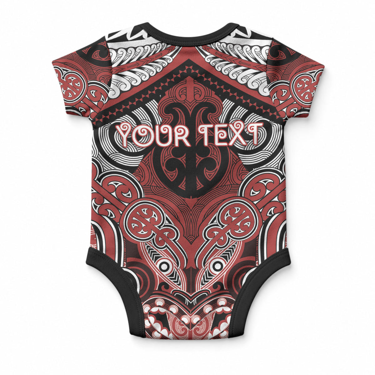 Aotearoa Iwi Ngapuhi Personalised Baby Onesie Maori Kowhaiwhai Pattern