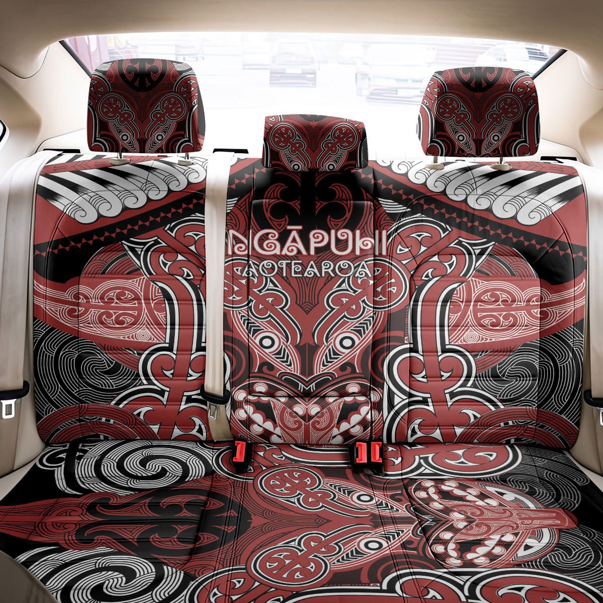 Aotearoa Iwi Ngapuhi Back Car Seat Cover Maori Kowhaiwhai Pattern