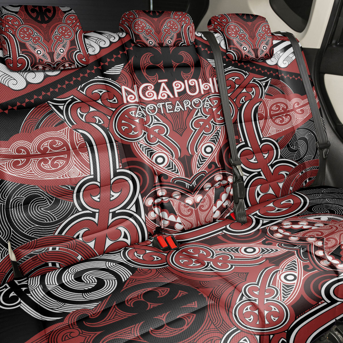 Aotearoa Iwi Ngapuhi Back Car Seat Cover Maori Kowhaiwhai Pattern