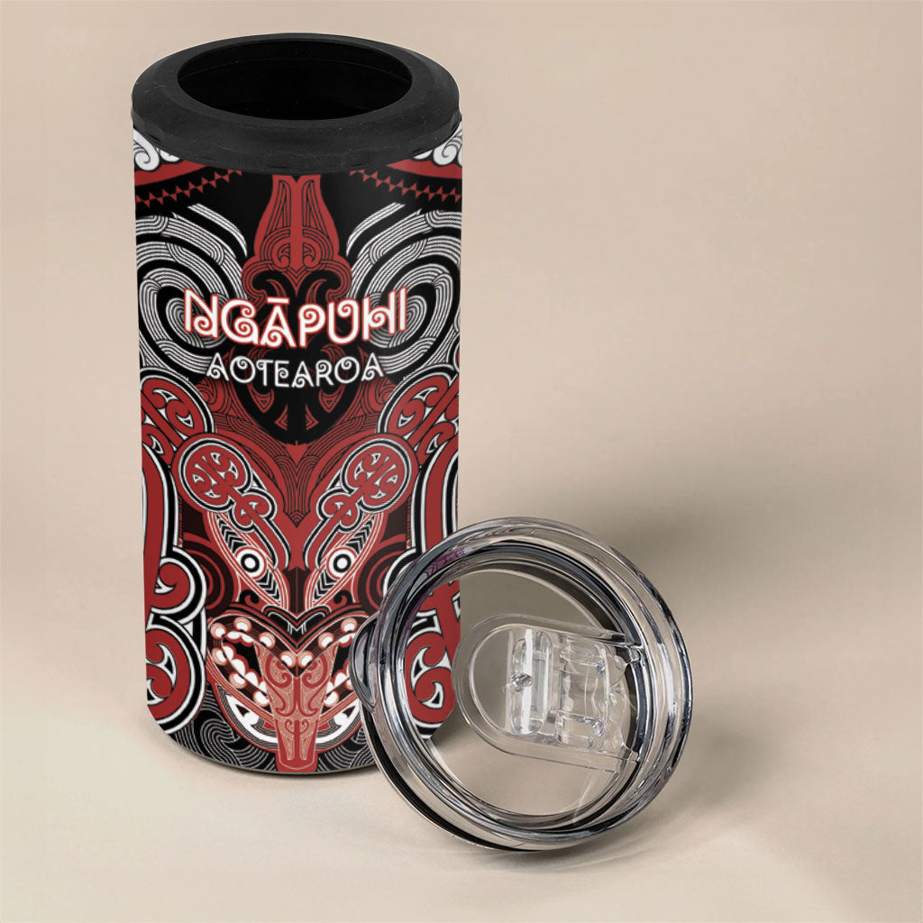 Aotearoa Iwi Ngapuhi Personalised 4 in 1 Can Cooler Tumbler Maori Kowhaiwhai Pattern