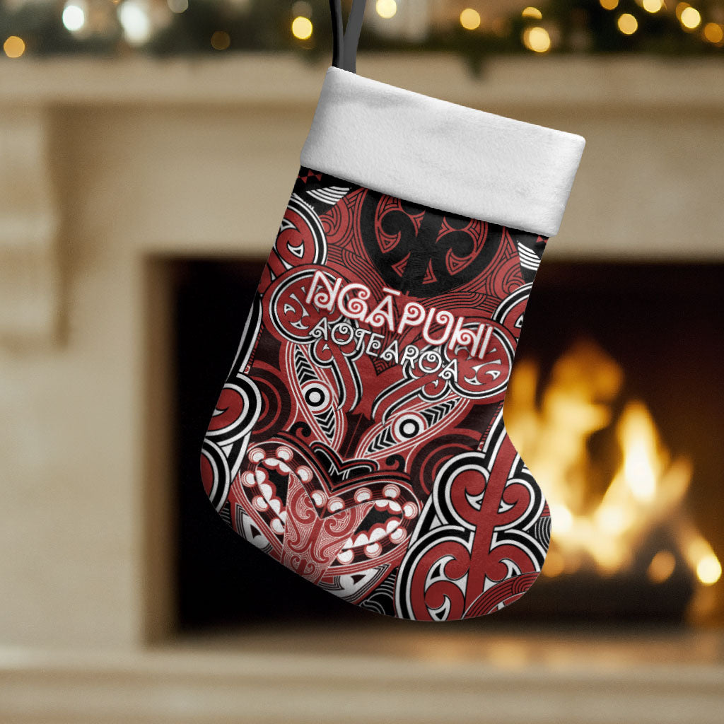 Aotearoa Iwi Ngapuhi Personalised Christmas Stocking Maori Kowhaiwhai Pattern