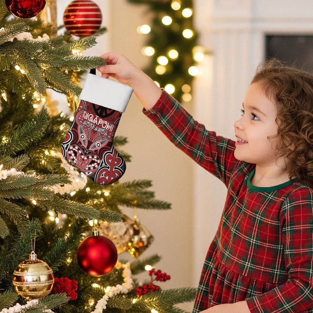 Aotearoa Iwi Ngapuhi Personalised Christmas Stocking Maori Kowhaiwhai Pattern