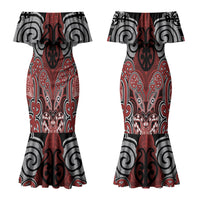 Aotearoa Iwi Ngapuhi Personalised Couples Matching Mermaid Dress and Hawaiian Shirt Maori Kowhaiwhai Pattern