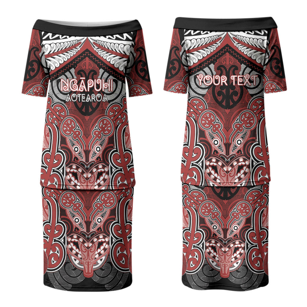 Aotearoa Iwi Ngapuhi Personalised Couples Matching Puletasi and Hawaiian Shirt Maori Kowhaiwhai Pattern
