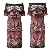 Aotearoa Iwi Ngapuhi Personalised Couples Matching Puletasi and Long Sleeve Button Shirt Maori Kowhaiwhai Pattern