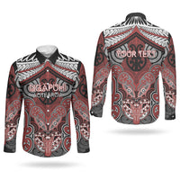 Aotearoa Iwi Ngapuhi Personalised Couples Matching Summer Maxi Dress and Long Sleeve Button Shirt Maori Kowhaiwhai Pattern