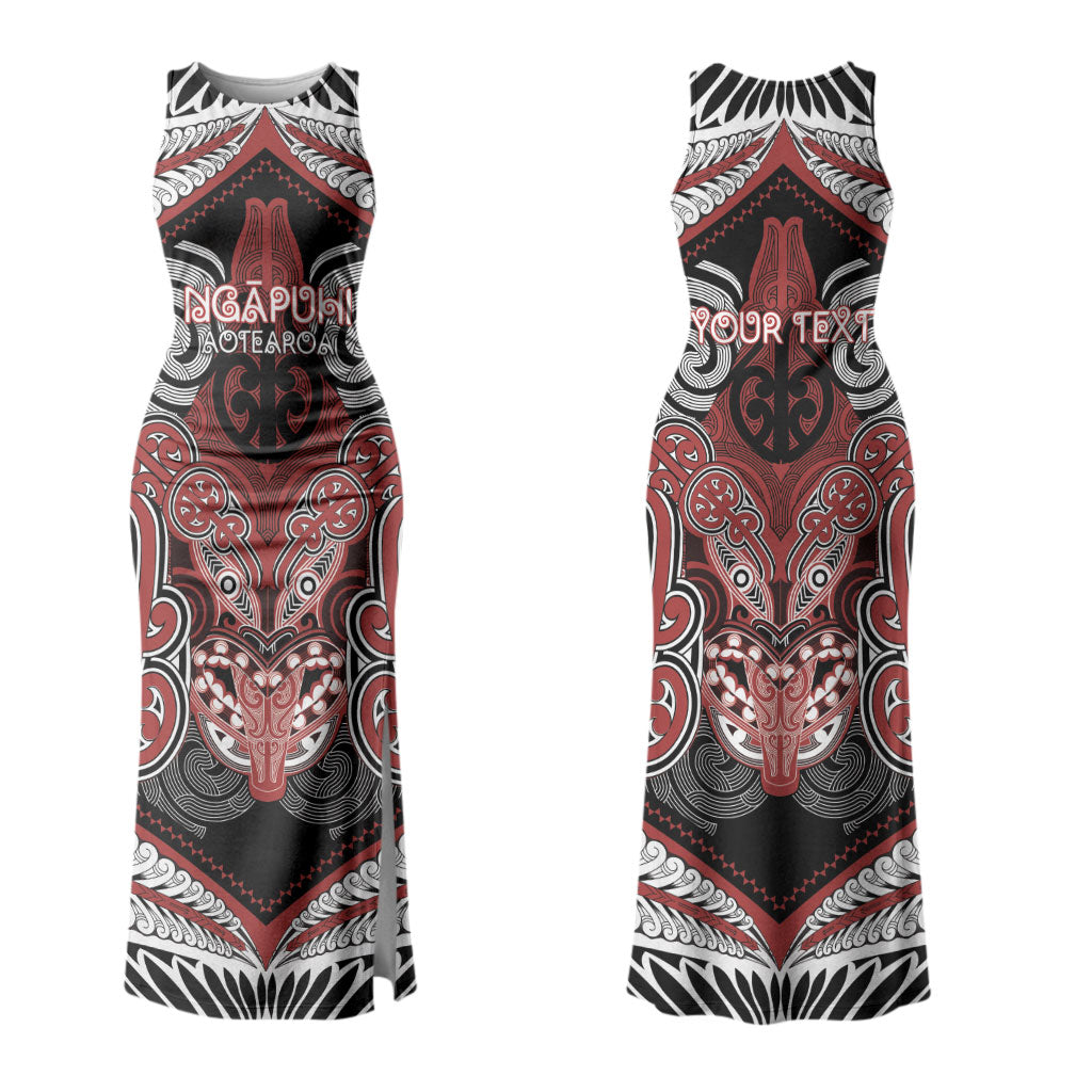 Aotearoa Iwi Ngapuhi Personalised Family Matching Tank Maxi Dress and Hawaiian Shirt Maori Kowhaiwhai Pattern