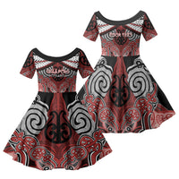 Aotearoa Iwi Ngapuhi Personalised Family Matching Tank Maxi Dress and Hawaiian Shirt Maori Kowhaiwhai Pattern