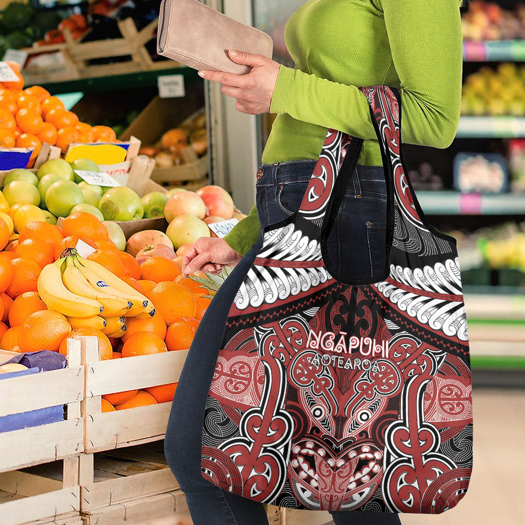 Aotearoa Iwi Ngapuhi Grocery Bag Maori Kowhaiwhai Pattern