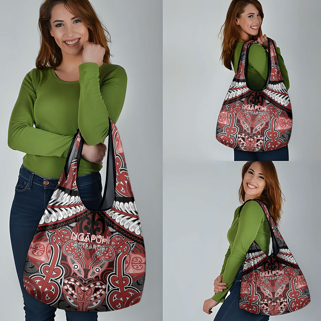 Aotearoa Iwi Ngapuhi Grocery Bag Maori Kowhaiwhai Pattern