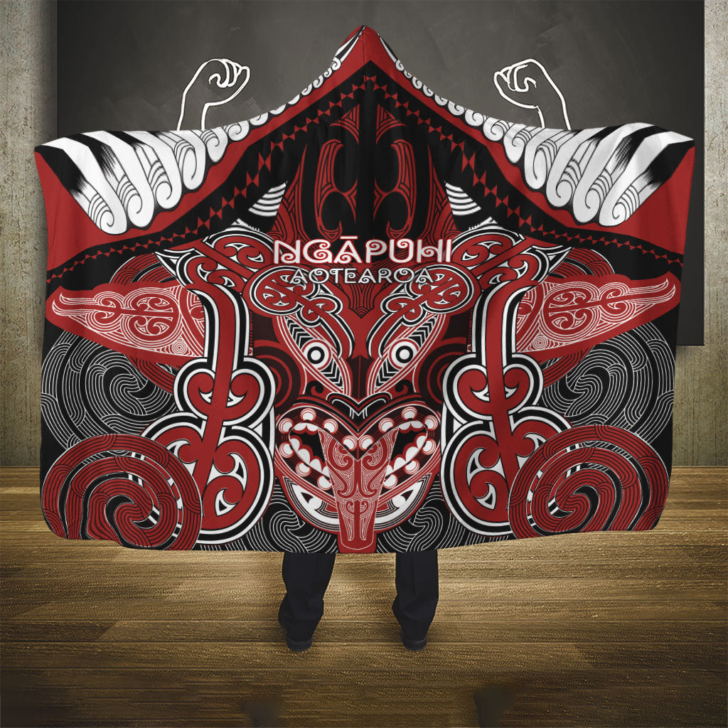 Aotearoa Iwi Ngapuhi Hooded Blanket Maori Kowhaiwhai Pattern
