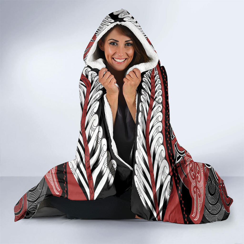 Aotearoa Iwi Ngapuhi Hooded Blanket Maori Kowhaiwhai Pattern