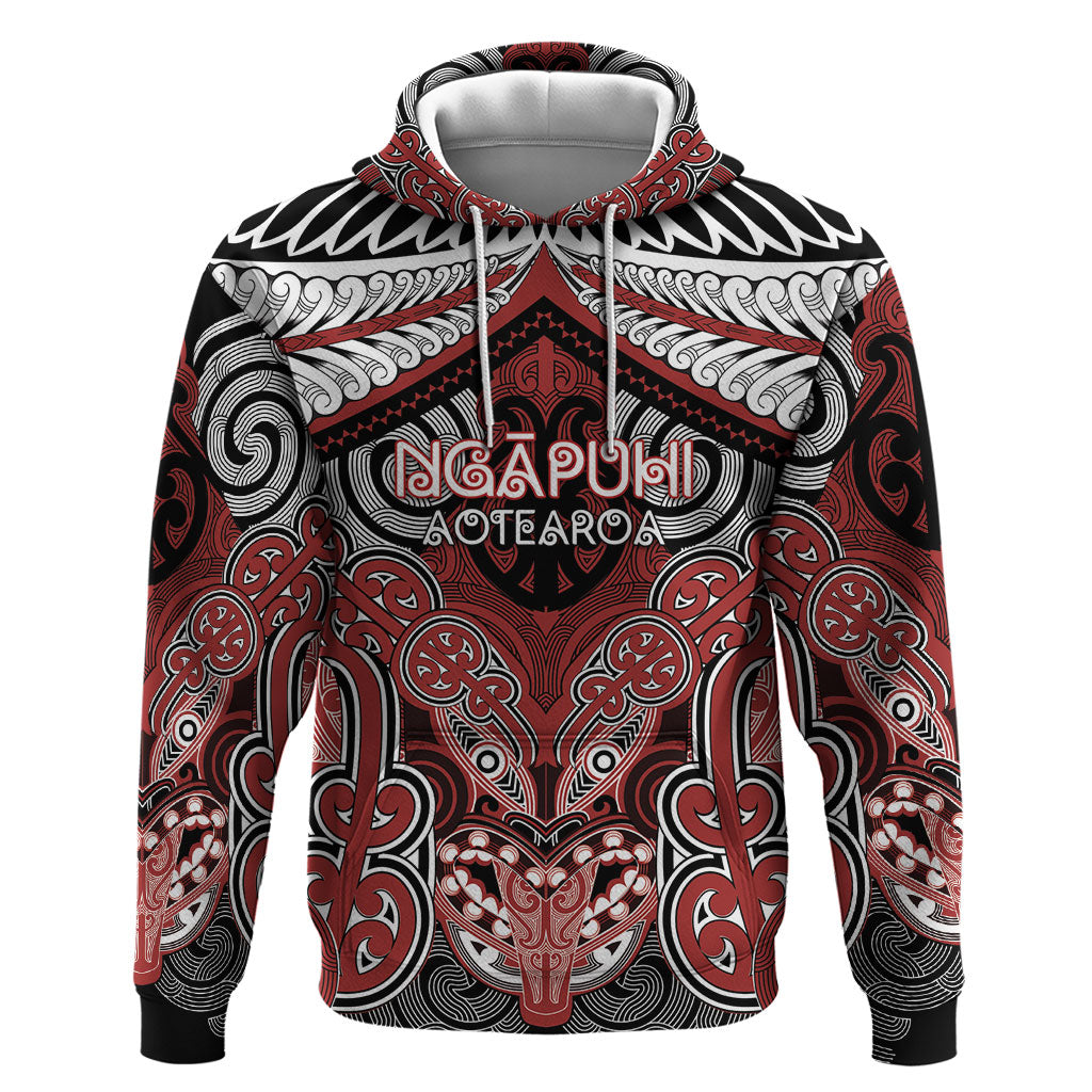 Aotearoa Iwi Ngapuhi Personalised Hoodie Maori Kowhaiwhai Pattern