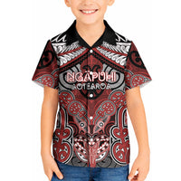 Aotearoa Iwi Ngapuhi Personalised Kid Hawaiian Shirt Maori Kowhaiwhai Pattern