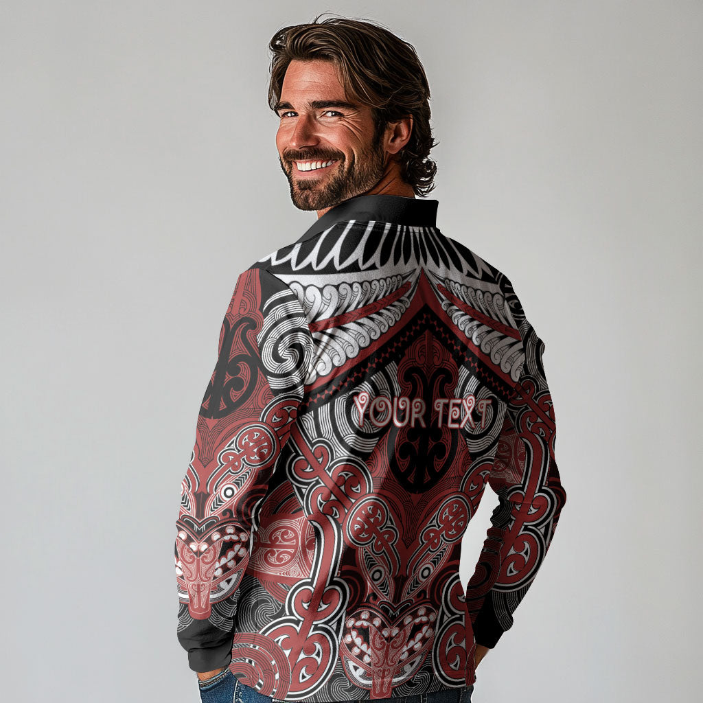 Aotearoa Iwi Ngapuhi Personalised Long Sleeve Polo Shirt Maori Kowhaiwhai Pattern