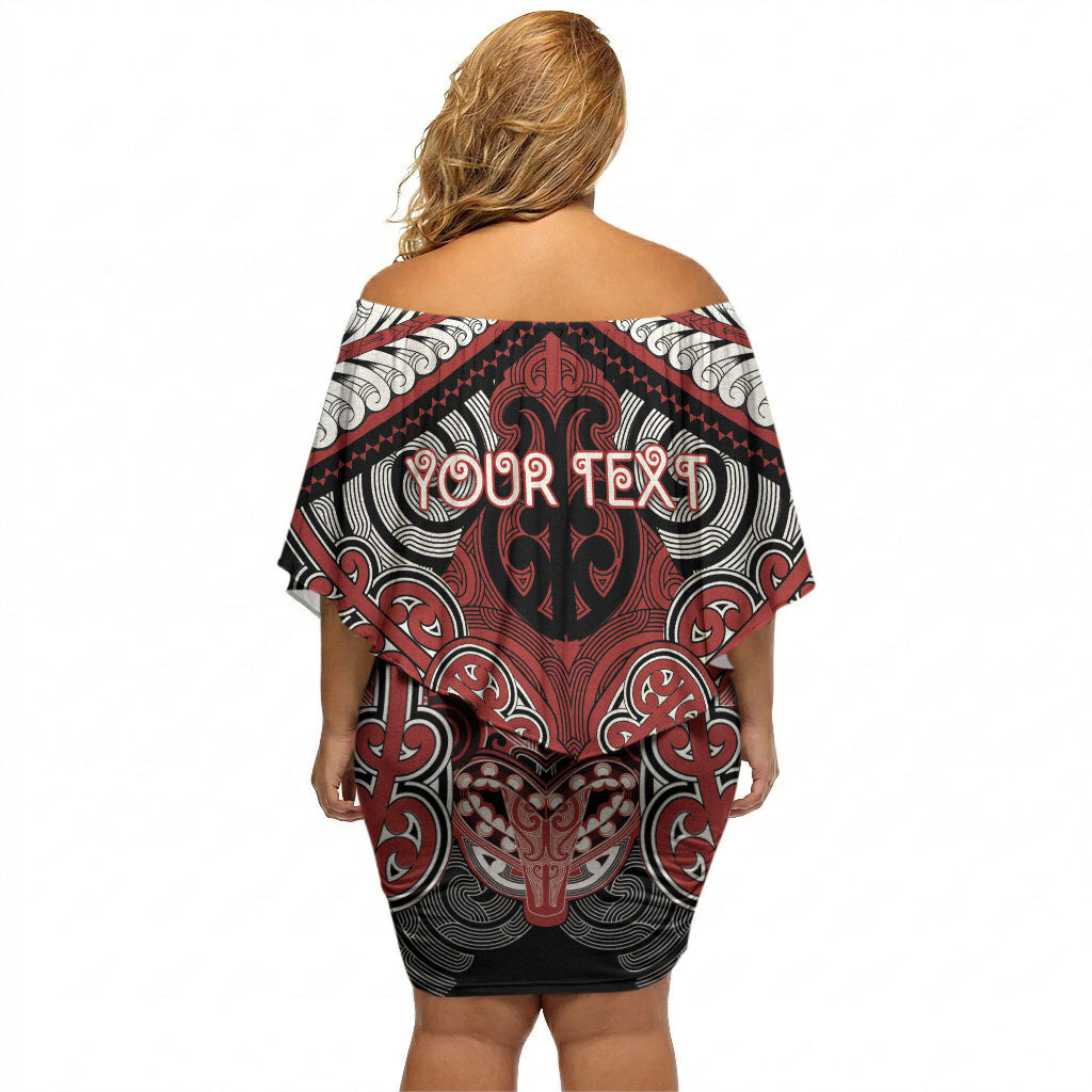 Aotearoa Iwi Ngapuhi Personalised Off Shoulder Short Dress Maori Kowhaiwhai Pattern