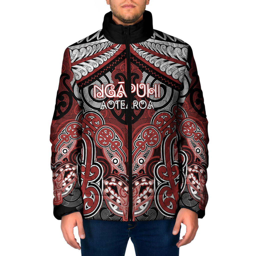 Aotearoa Iwi Ngapuhi Personalised Padded Jacket Maori Kowhaiwhai Pattern