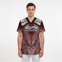 Aotearoa Iwi Ngapuhi Personalised Scrub Top Maori Kowhaiwhai Pattern