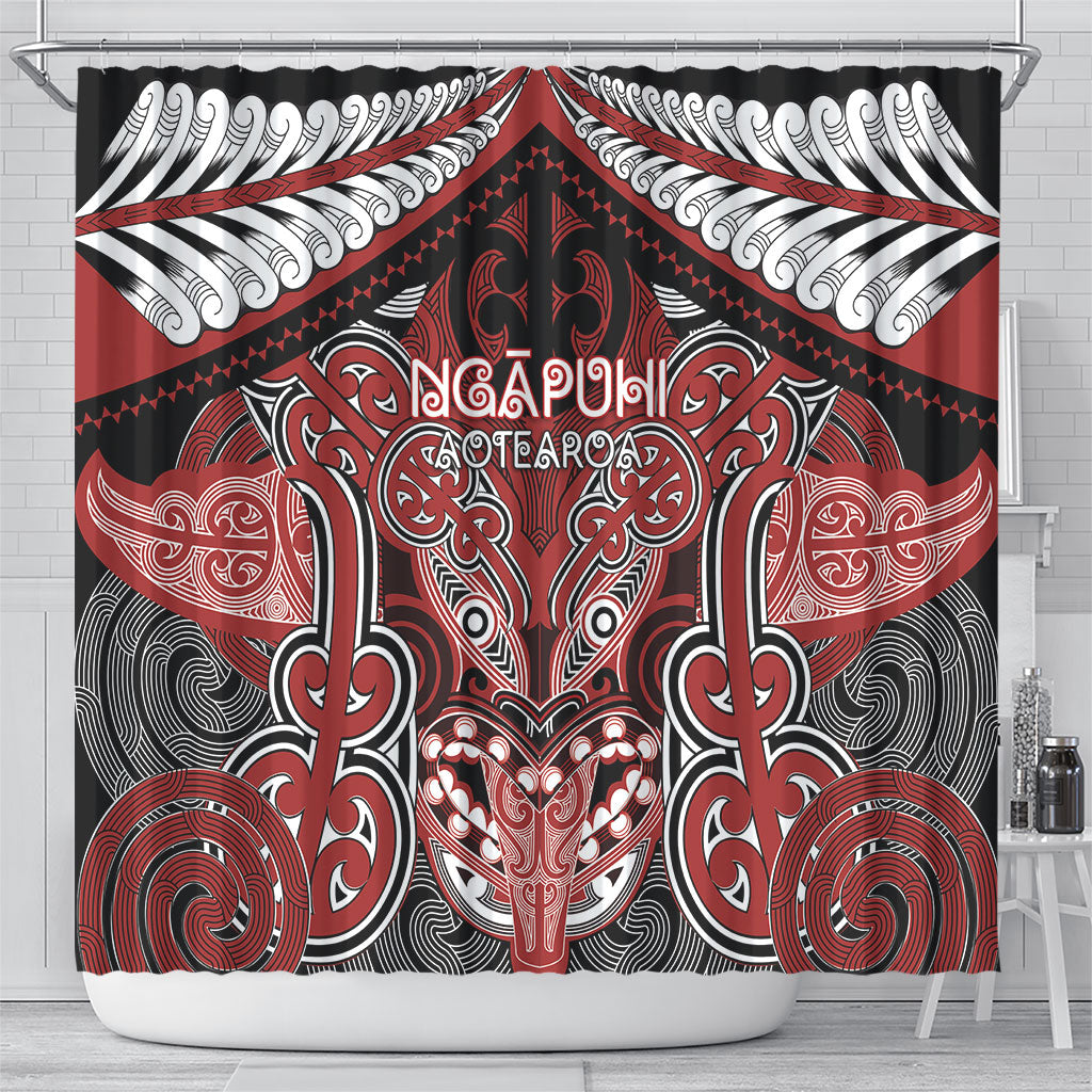 Aotearoa Iwi Ngapuhi Shower Curtain Maori Kowhaiwhai Pattern