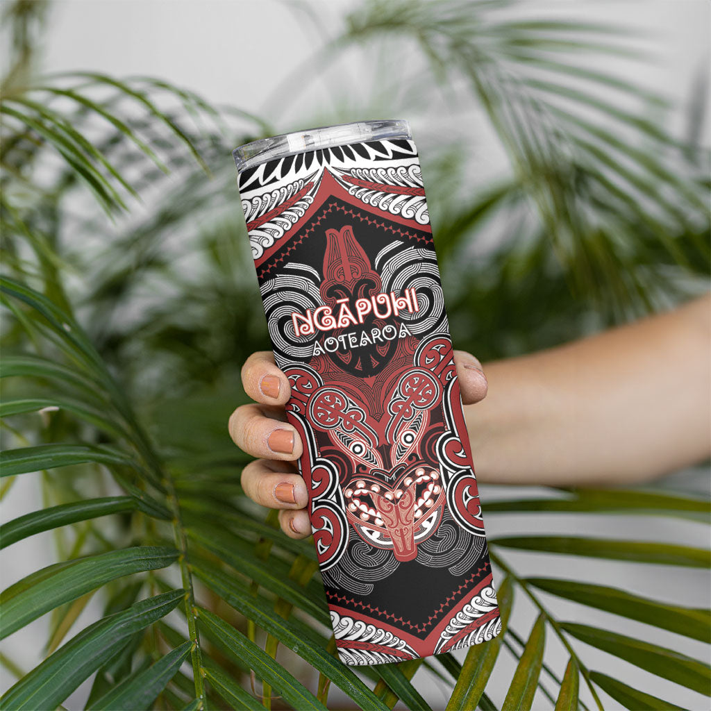 Aotearoa Iwi Ngapuhi Personalised Skinny Tumbler Maori Kowhaiwhai Pattern