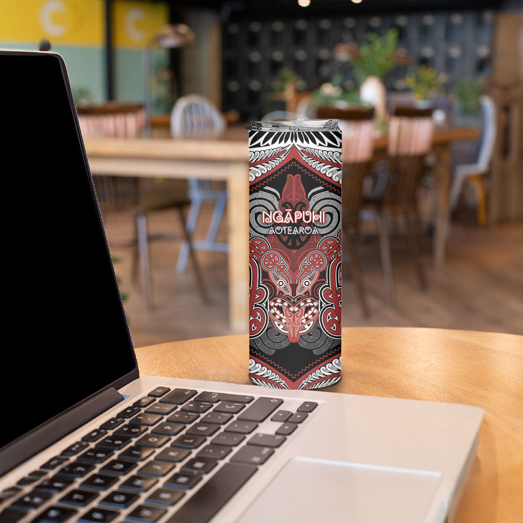 Aotearoa Iwi Ngapuhi Personalised Skinny Tumbler Maori Kowhaiwhai Pattern