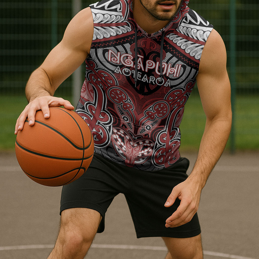 Aotearoa Iwi Ngapuhi Personalised Sleeveless Hoodie Maori Kowhaiwhai Pattern