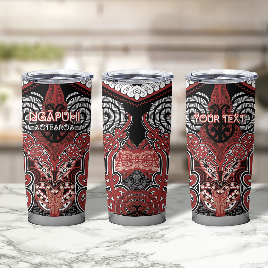 Aotearoa Iwi Ngapuhi Personalised Tumbler Cup Maori Kowhaiwhai Pattern