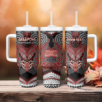 Aotearoa Iwi Ngapuhi Personalised Tumbler With Handle Maori Kowhaiwhai Pattern