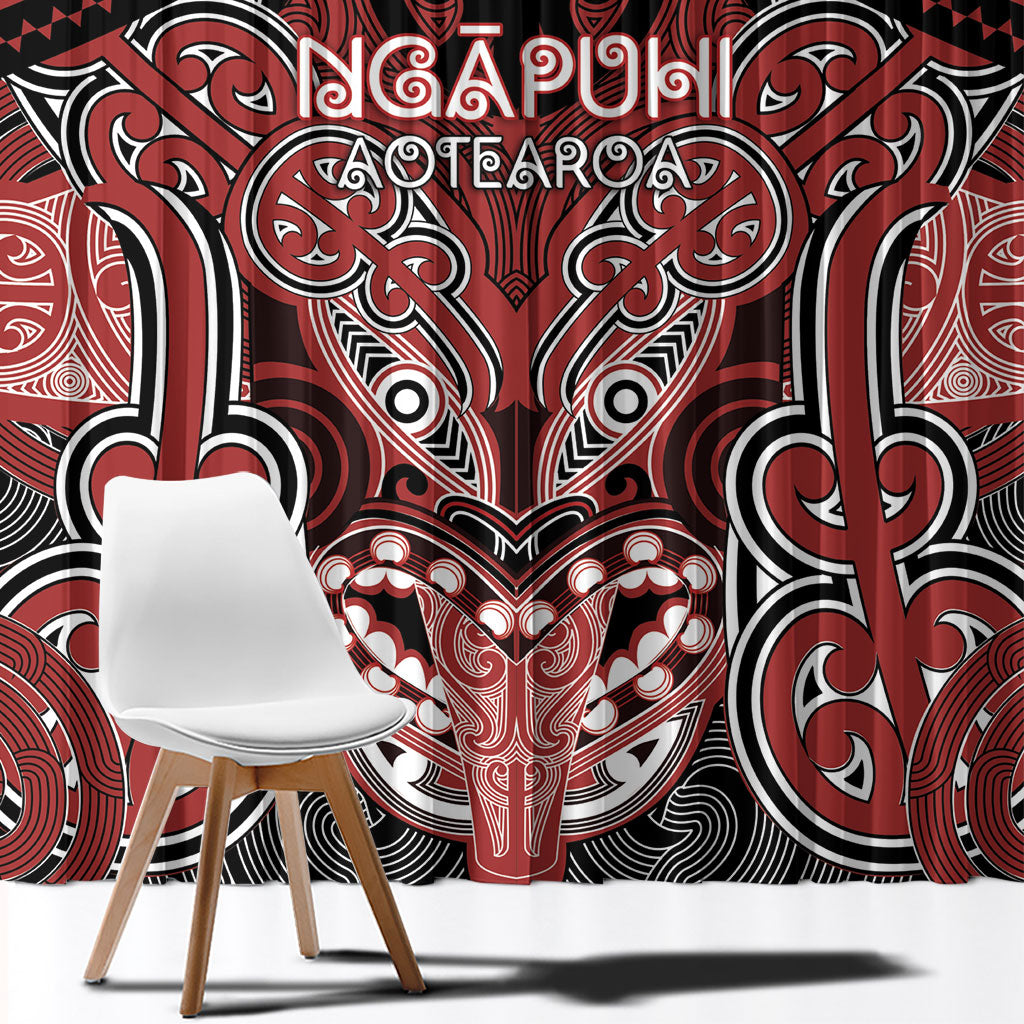 Aotearoa Iwi Ngapuhi Window Curtain Maori Kowhaiwhai Pattern