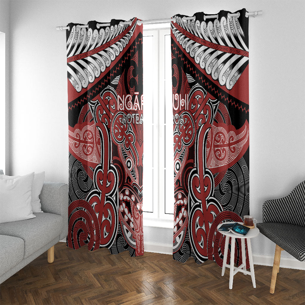 Aotearoa Iwi Ngapuhi Window Curtain Maori Kowhaiwhai Pattern