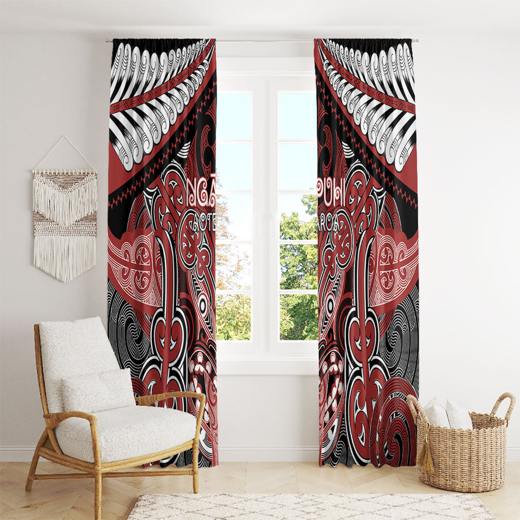 Aotearoa Iwi Ngapuhi Window Curtain Maori Kowhaiwhai Pattern