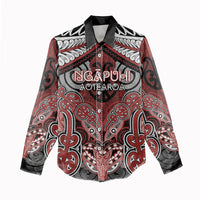 Aotearoa Iwi Ngapuhi Personalised Women Casual Shirt Maori Kowhaiwhai Pattern