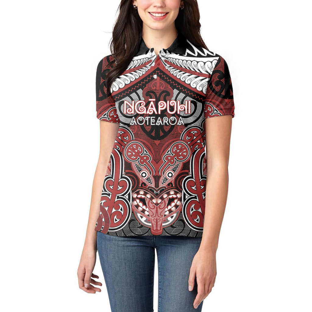 Aotearoa Iwi Ngapuhi Personalised Women Polo Shirt Maori Kowhaiwhai Pattern
