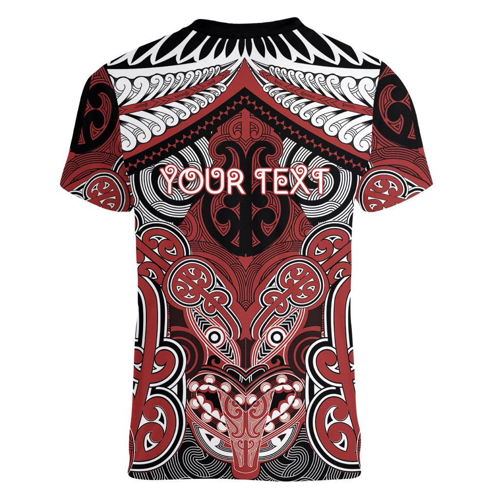 Aotearoa Iwi Ngapuhi Personalised Women V-Neck T-Shirt Maori Kowhaiwhai Pattern