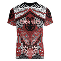 Aotearoa Iwi Ngapuhi Personalised Women V-Neck T-Shirt Maori Kowhaiwhai Pattern