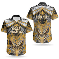 Aotearoa Iwi Ngati Whatua Personalised Couples Matching Off Shoulder Maxi Dress and Hawaiian Shirt Maori Kowhaiwhai Pattern