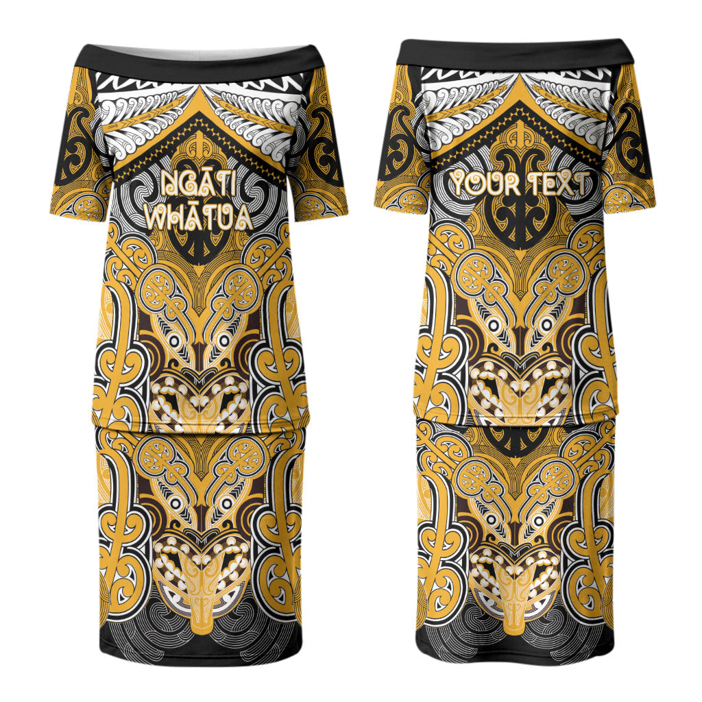 Aotearoa Iwi Ngati Whatua Personalised Couples Matching Puletasi and Hawaiian Shirt Maori Kowhaiwhai Pattern