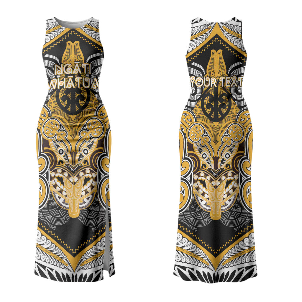 Aotearoa Iwi Ngati Whatua Personalised Couples Matching Tank Maxi Dress and Hawaiian Shirt Maori Kowhaiwhai Pattern