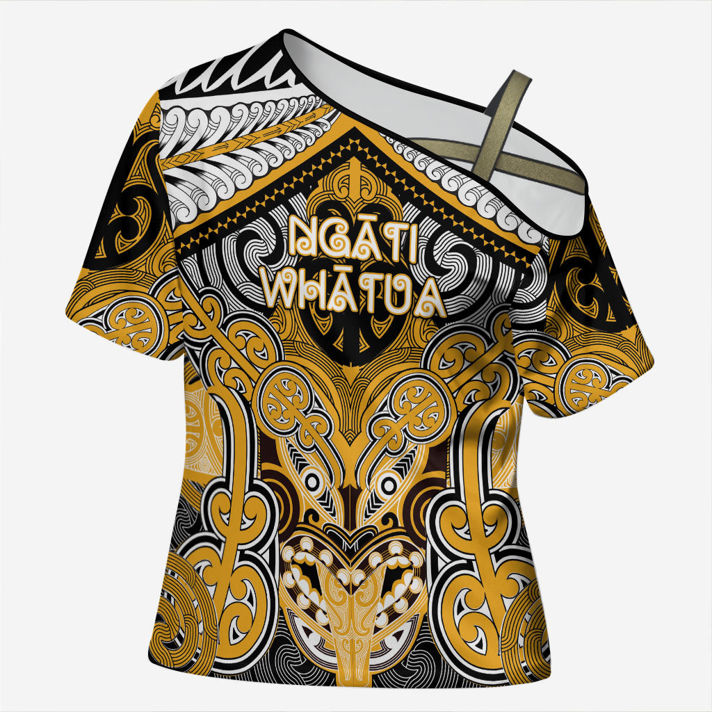 Aotearoa Iwi Ngati Whatua Personalised Cross Shoulder Shirt Maori Kowhaiwhai Pattern