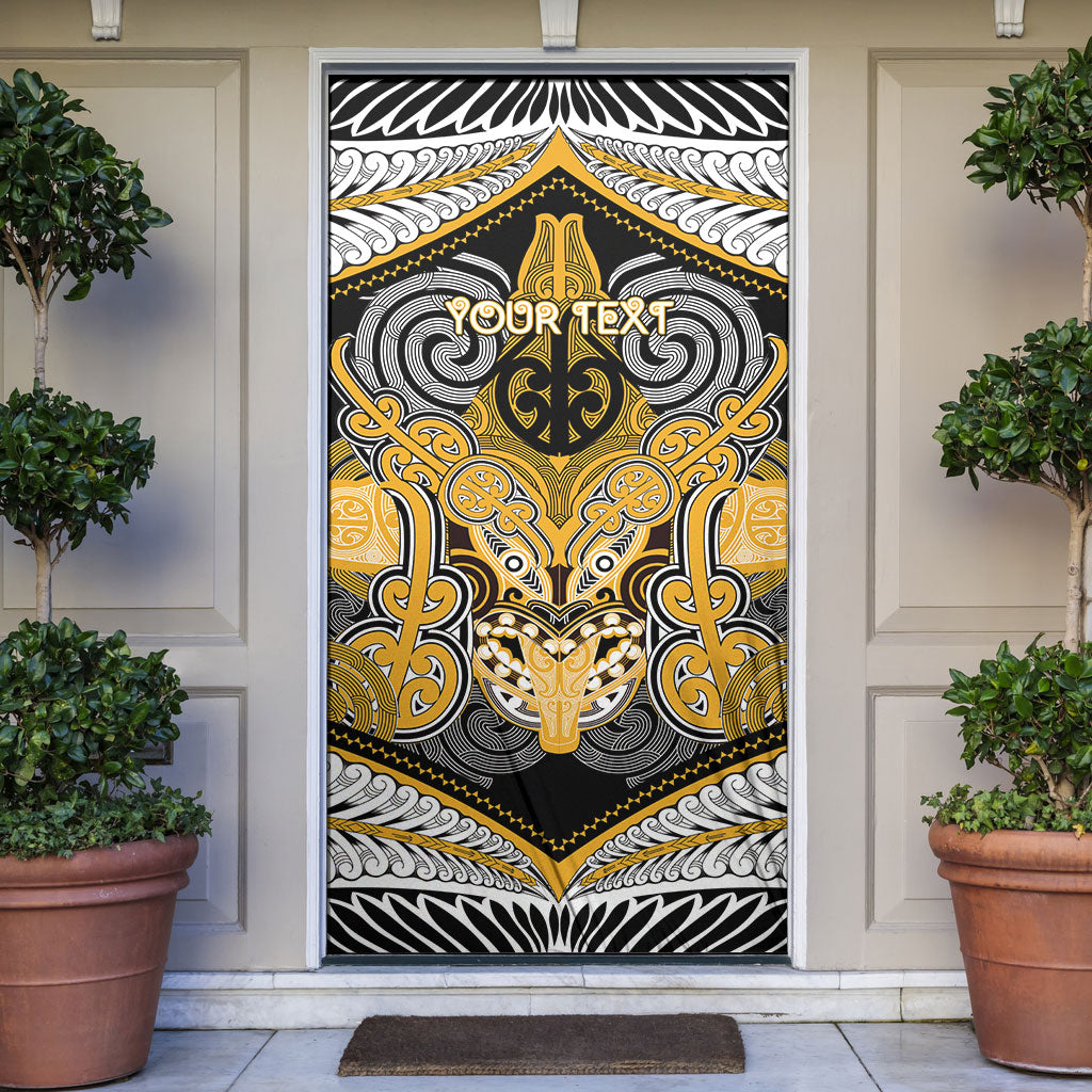 Aotearoa Iwi Ngati Whatua Personalised Door Cover Maori Kowhaiwhai Pattern
