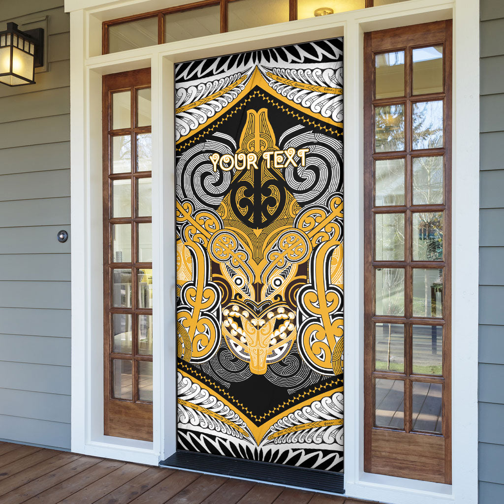 Aotearoa Iwi Ngati Whatua Personalised Door Cover Maori Kowhaiwhai Pattern