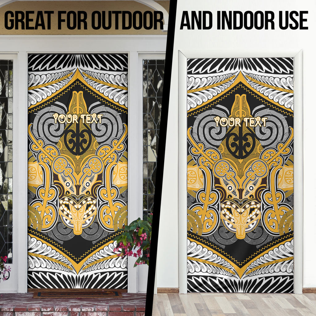 Aotearoa Iwi Ngati Whatua Personalised Door Cover Maori Kowhaiwhai Pattern