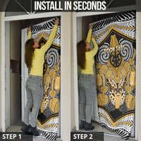 Aotearoa Iwi Ngati Whatua Personalised Door Cover Maori Kowhaiwhai Pattern