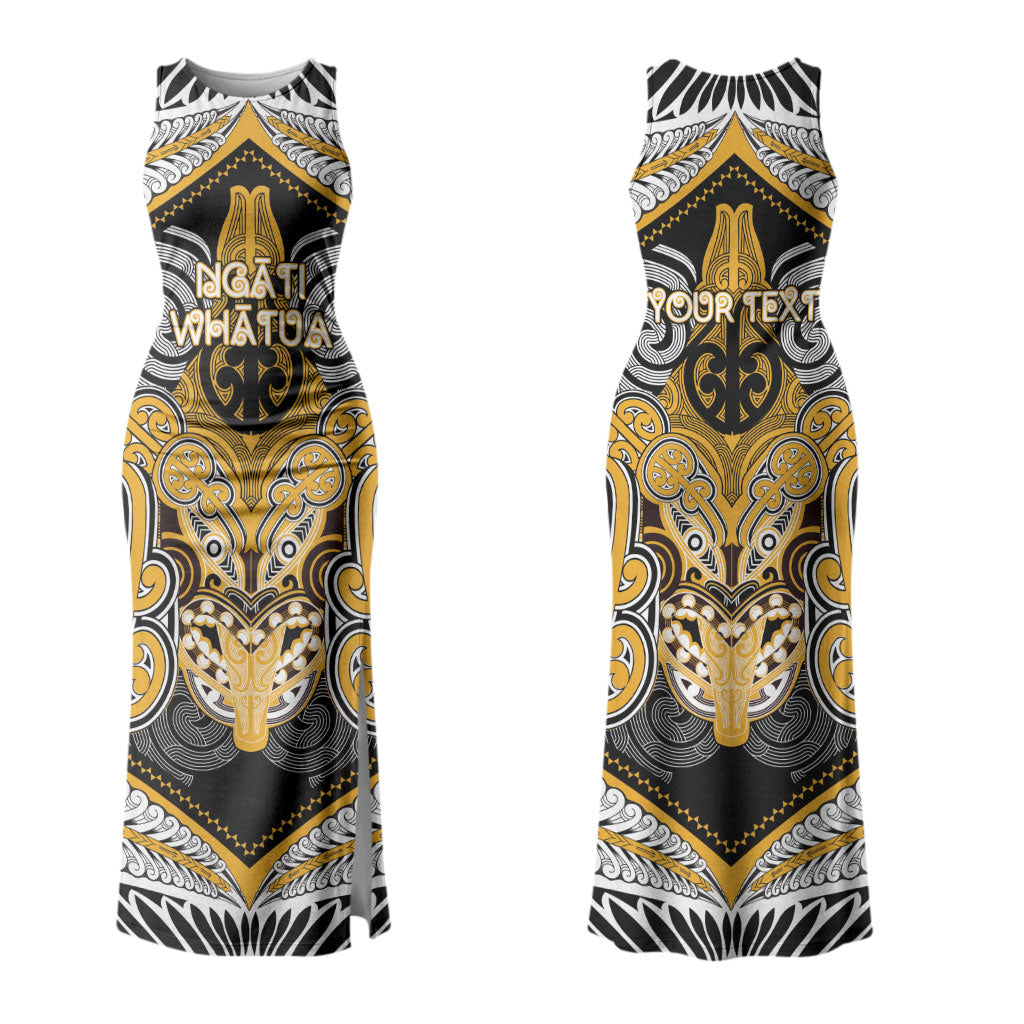 Aotearoa Iwi Ngati Whatua Personalised Family Matching Tank Maxi Dress and Hawaiian Shirt Maori Kowhaiwhai Pattern
