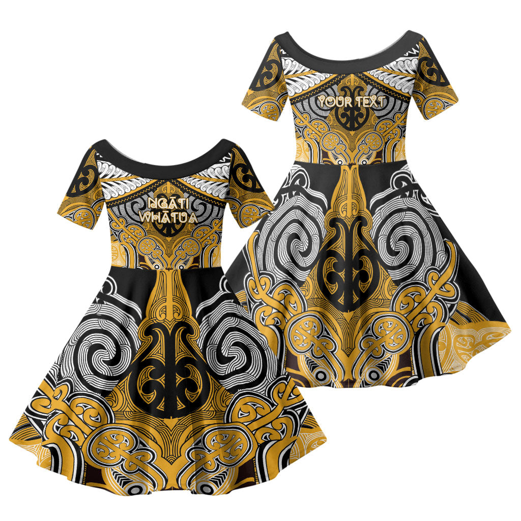 Aotearoa Iwi Ngati Whatua Personalised Family Matching Tank Maxi Dress and Hawaiian Shirt Maori Kowhaiwhai Pattern