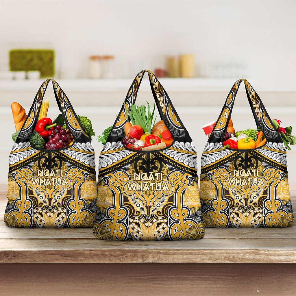 Aotearoa Iwi Ngati Whatua Grocery Bag Maori Kowhaiwhai Pattern