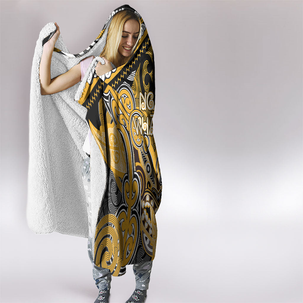 Aotearoa Iwi Ngati Whatua Hooded Blanket Maori Kowhaiwhai Pattern