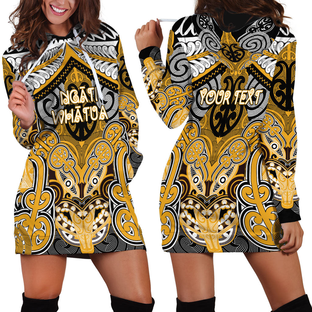 Aotearoa Iwi Ngati Whatua Personalised Hoodie Dress Maori Kowhaiwhai Pattern