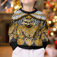 Aotearoa Iwi Ngati Whatua Personalised Kid Ugly Christmas Sweater Maori Kowhaiwhai Pattern